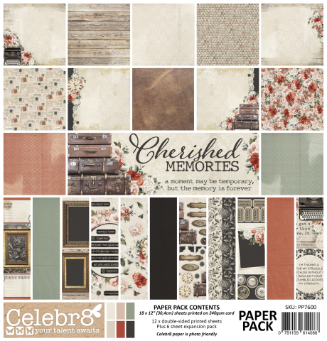 CELEBR8 CHERISHED MEMORIES PAPER PACK